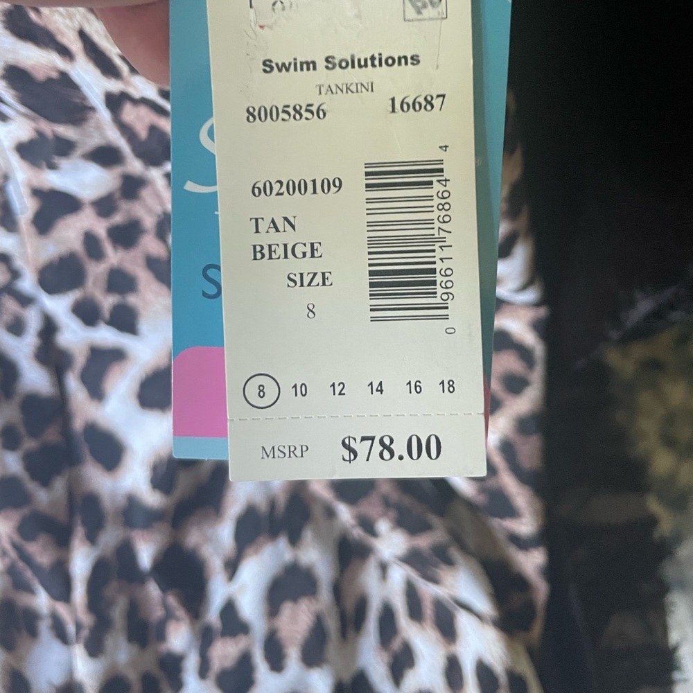Swim Solutions Tankini Top Size 8 NWT - Picture 7 of 12